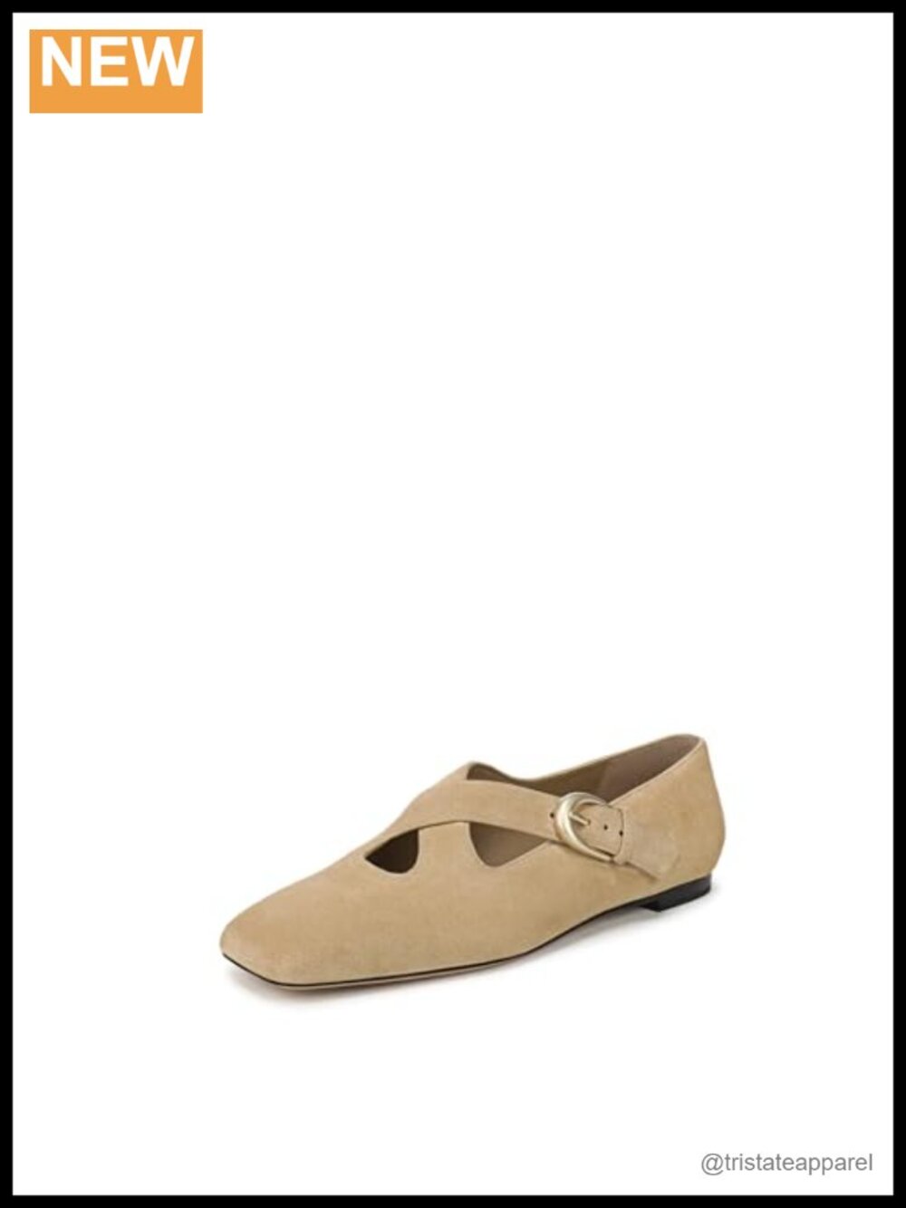 Ballet Flats Suede Leather Adjustable Buckle Casual Walking Shoes